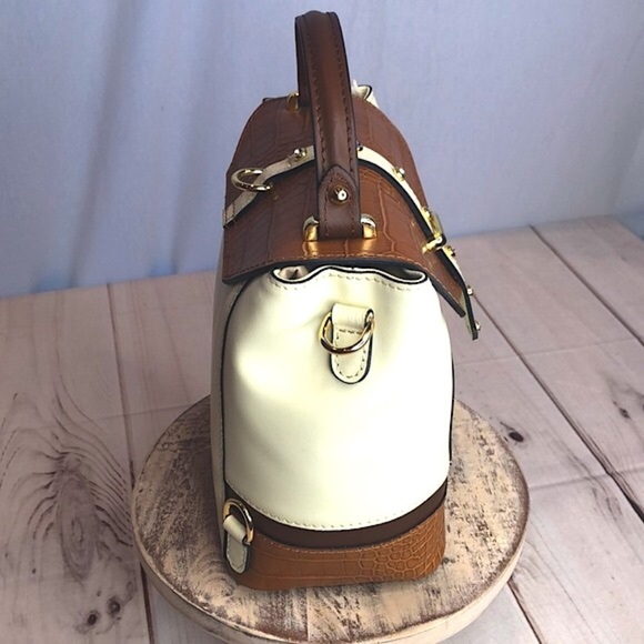 NWT House of Harlow 1960 Cream & Brown Stud Embellished Crossbody/Bag Backpack main image 9